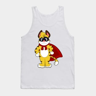 Tiger as Hero with Mask & Cape Tank Top